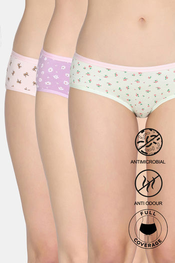 Buy Zivame Low Rise Full Coverage Hipster Panty (Pack of 3) - Multicolor